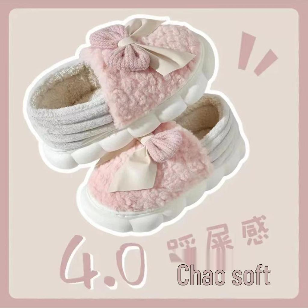 Men's and Women's Thickened Cotton Slippers: Fleece-Lined, Heel-Covering, Warm Indoor Shoes for Winter.