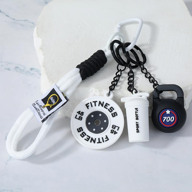 Creative DIY Mini Fitness Keychain: Detachable Dumbbell Pendant for Backpacks & Couples