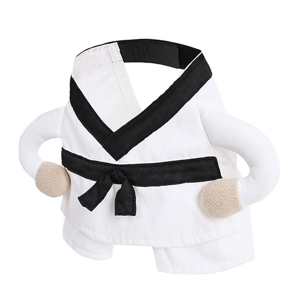 Creative Martial Arts Costume For Small Dog Cats Comfortable Breathable Fabric Easy Wear Funny Pet Halloween Outfit