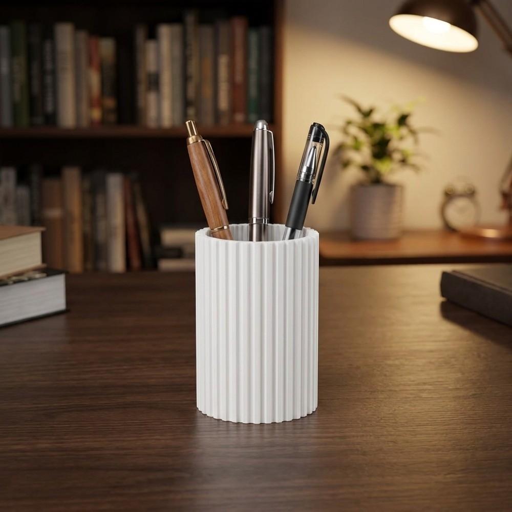 3D Printed Pencil Holder Minimalist Desk Stationery Storage Striped Pen Holder  Office Desk