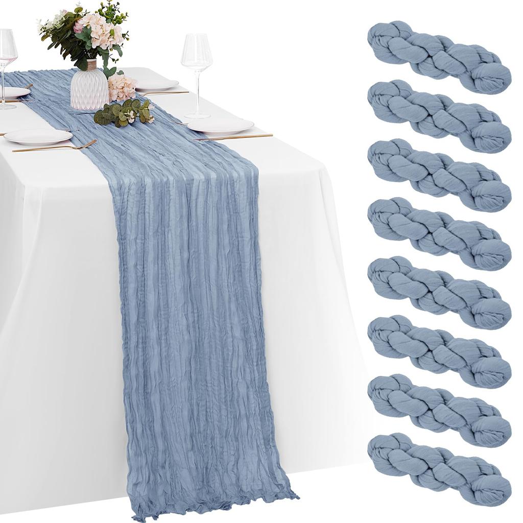 6er-Pack Mulltischläufer Rustikaler durchsichtiger Gaze-Tischläufer Käsetuch für Hochzeit Geburtstagsfeier Babyparty Tischdekoration