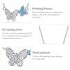 BAMOER Authentic 925 Sterling Silver Pave Setting CZ  Flying Butterfly Necklace Original Brand Design Jewelry