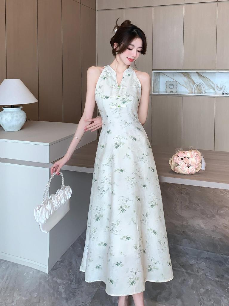 Elegant Chinese-Style Spring Mesh Sunscreen Cardigan Vest Dress
