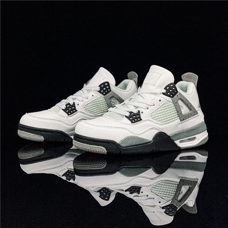 AJ4 Men's & Women's White Cement, Hot Lava, and University Blue Basketball Shoes