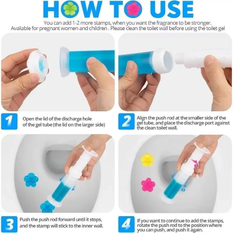 1/6Pcs Toilet Cleaner Gel Syringe Aromatic Drain Toilet Cleaning Detergent Air Freshener Remove Odors Home Bathroom Tools