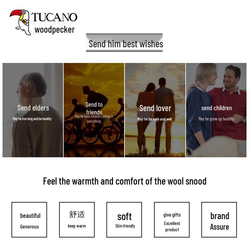 TUCANO Men's Pure Wool Winter Neck Warmer