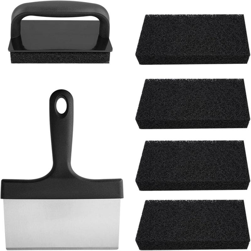 Kit de Limpeza Anti-riscos para Grelha 6 Polegadas Raspador de Churrasqueira e Conjunto de Esponjas Para Utensílios Blackstone Seguro Para Superfícies Antiaderentes