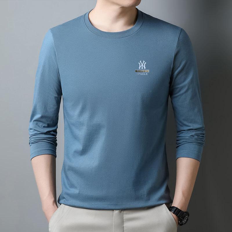 Herren T-Shirts Langarm Slim Men T-Shirt Junger Mann Reine Farbe Tops Tees Hemd O-Ausschnitt für männliche Jungen T-Shirt