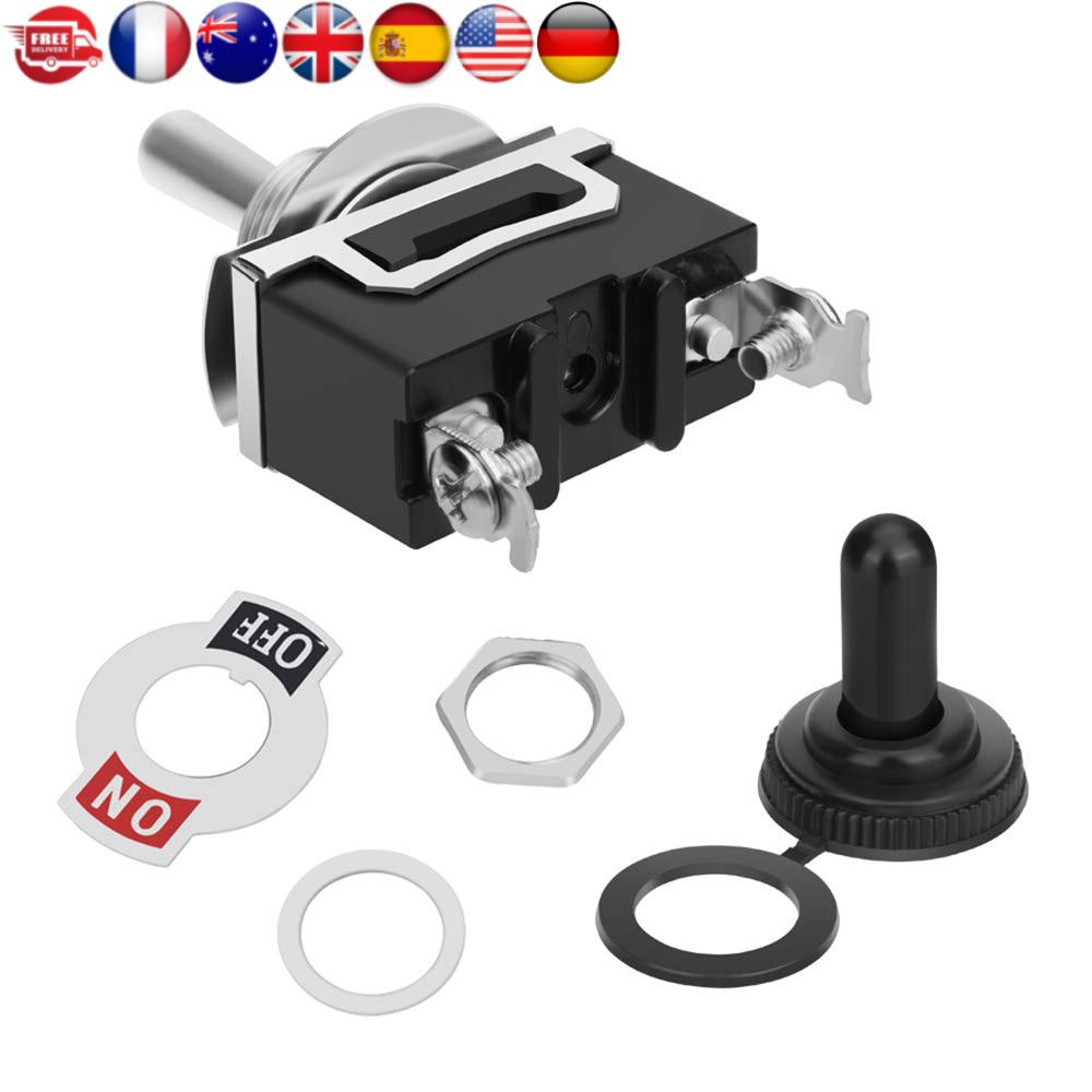 Heavy Duty Rocker Toggle 2Pin 15A 250V 20A 125V Car Boat Rocker Toggle Switch Waterproof Boot Cap Cover Boot SPST Rocker Switch