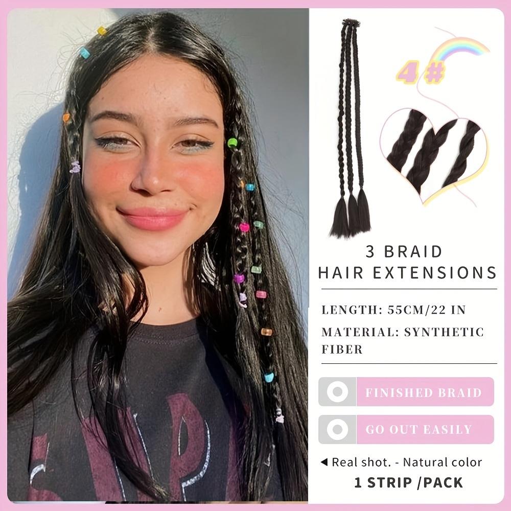 

22-дюймовые наращивания кос, небольшие трехпрядные косички, синтетические зажимы для наращивания волос, модные для ежедневного использования, аксессуары для волос для вечеринок 24inch