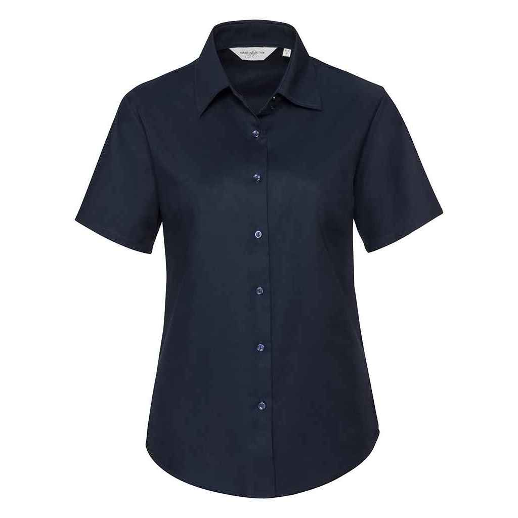 Russell Collection Womens/Ladies Oxford Short-Sleeved Shirt