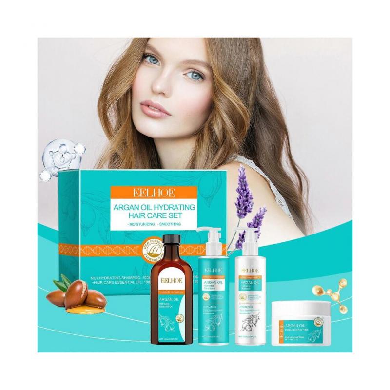 Complete Moroccan Oil Hair Care Set - Shampoo Conditioner Hair Mask And Serum Bundle 100g/100ml/100ml/100ml