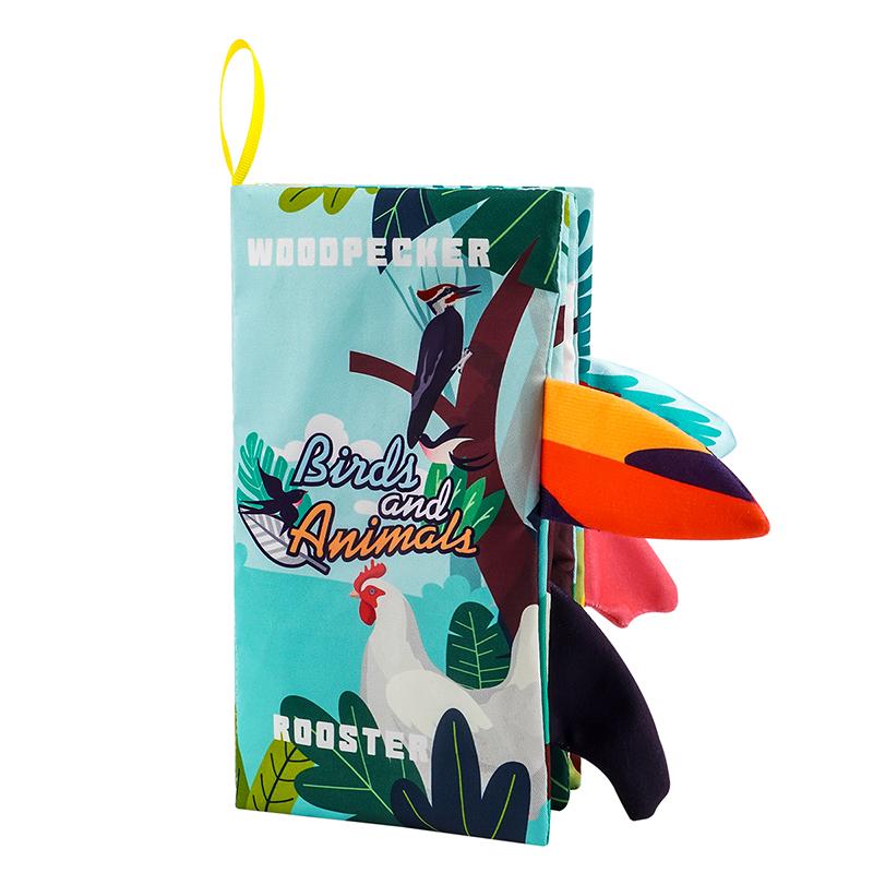 Touch and Feel Crinkle Book for 0+ Months Early Development Interactive Soft Toy for Baby Strollers