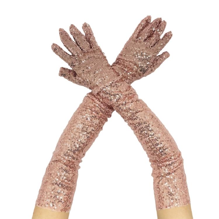Stylish Sequined Gloves for Women Cosplay Party Gloves Nightclub Costume Gloves Formal Event Accessories Long Gloves