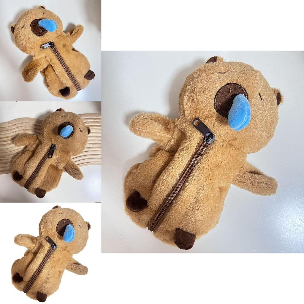 Capybara Plush Pen Bag With Cosmetic Storage For Girls And Students