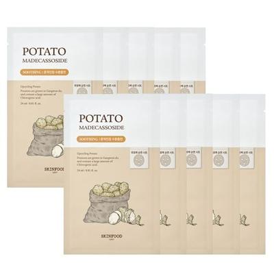 SKINFOOD Máscara de Batata Madecassoside Fase Máscara de Folha Coreana Máscara Facial Coreana (10 folhas) Pacote, Pacote, Máscara, Cuidados com a pele,