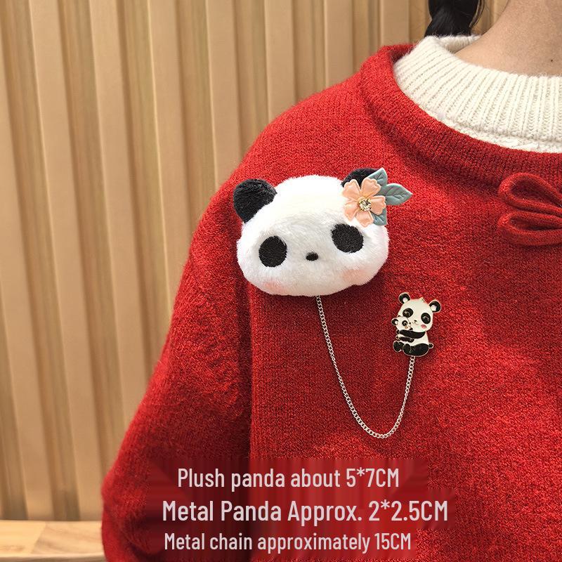 Adorable Red Panda Brooch: Cute Plush Backpack Pin for Students, Couples & Women - Perfect Birthday Gift