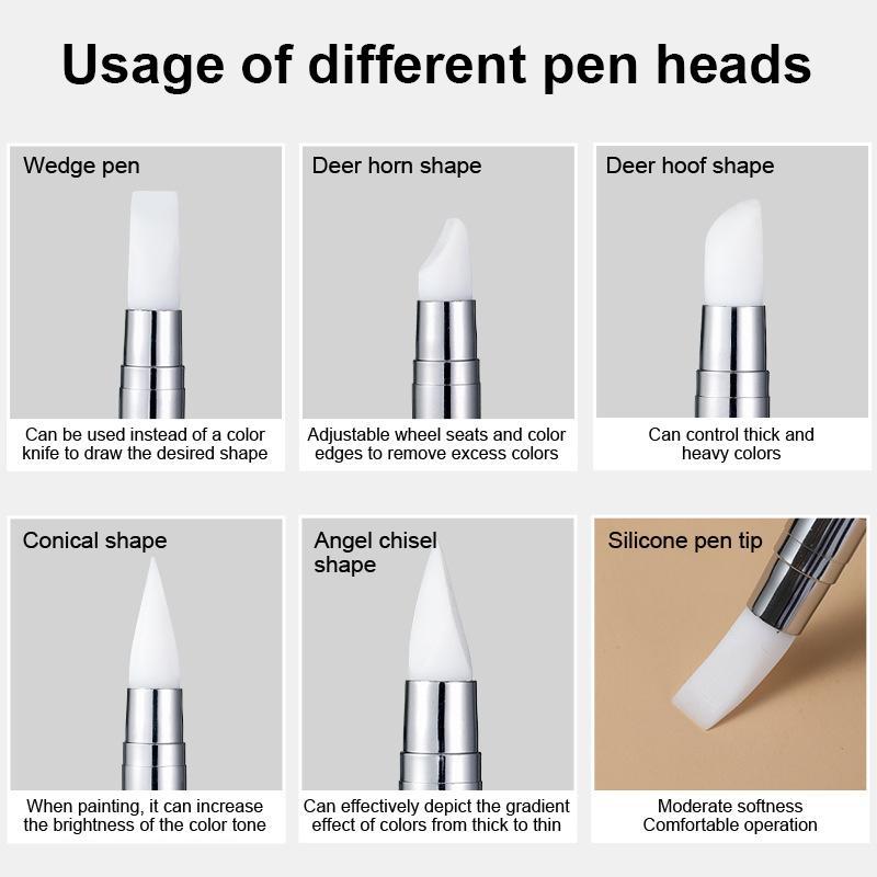 5Pcs/Set Double-Headed Silicone Nail Art Pens  Picker 3D Nail Carving Dotting Manicure Tools For Nail Art Design