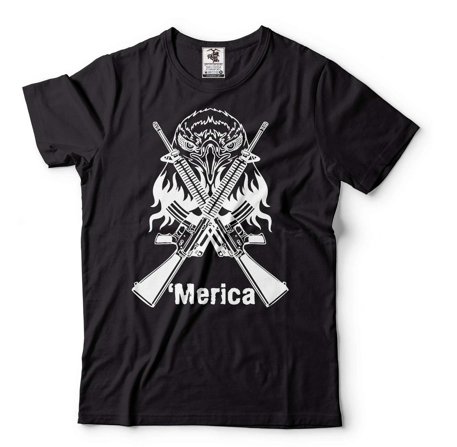 

Merica Eagle Shirt 2nd Amendment Patriotic USA Pro Gun Shirt 4th Of July Shirt 2XL