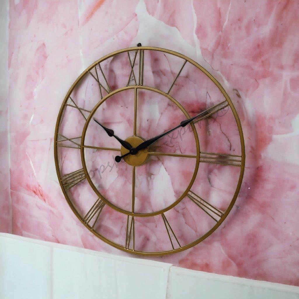 Uhr Handgefertigt Extra Große Analoge Wanduhr/Messingfarben / 30 Zoll (75 Cm'S)
