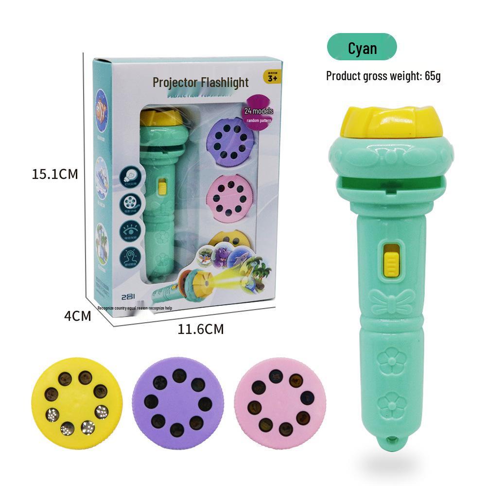 Children s Cartoon Mini Animal Projector Flashlight - Early Education Baby Toy Gift