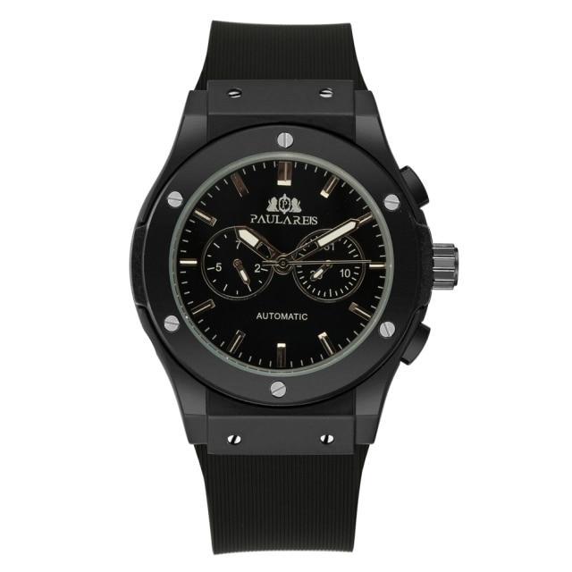 PAULAREIS Herren Automatik Selbstaufzug Mechanisch Freizeit Sport Genf Uhr Mode Armbanduhr HB01