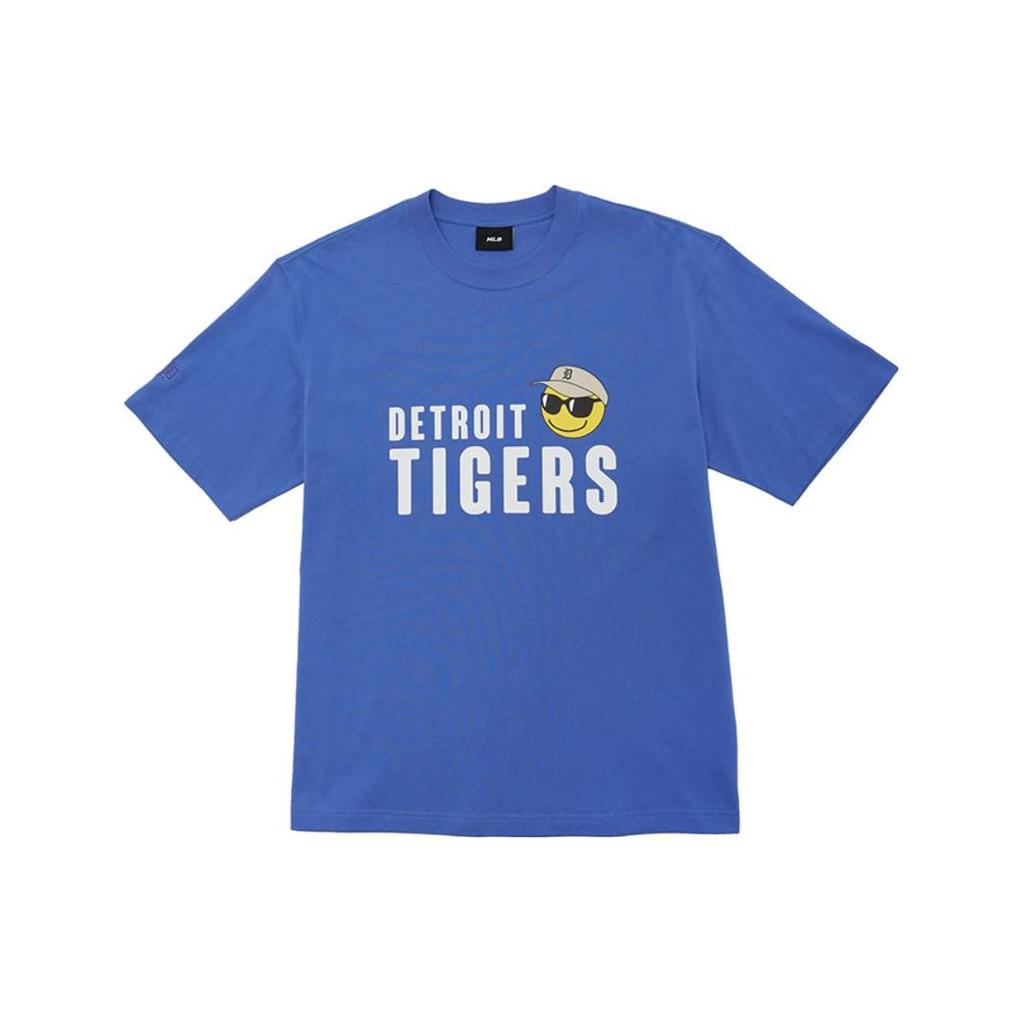 New MLB Smile Series Detroit Tigers Team SS23 T Shirt Unisex Blue 3ATSJ0133-46PPS