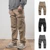 Herren Cargohose Loose Einfarbig Vintage Style High Street Style Weites Bein Gerades Bein Multi Taschen Streetwear Outdoor Reisehose
