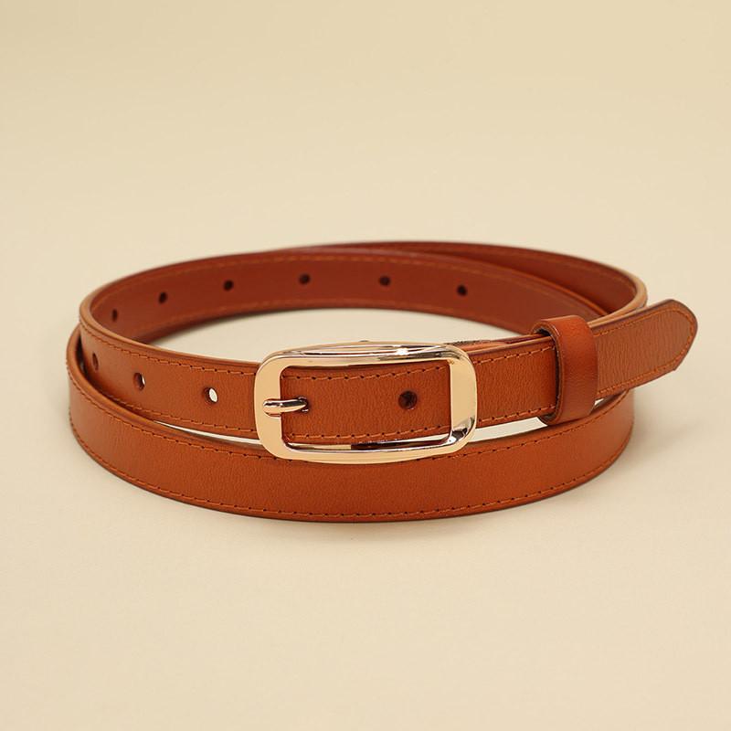 Leather Cowhide Elegant Ladies Fashion Belt With Alloy Pin Closure For Work