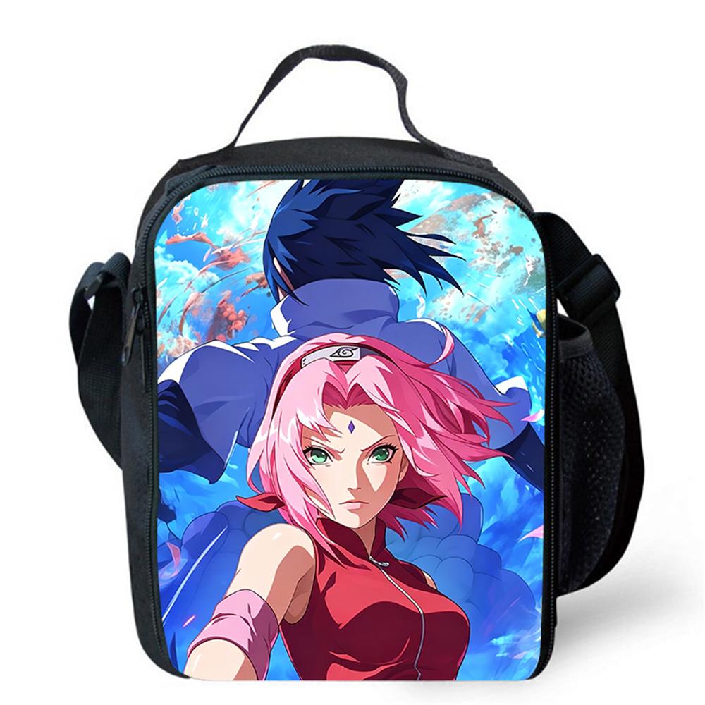 NARUTO Anime Cartoon Kids Insulated Thermal Lunch Bag, Lightweight Portable Children Picnic Tote Bag for Boys & Girls Age 5-11