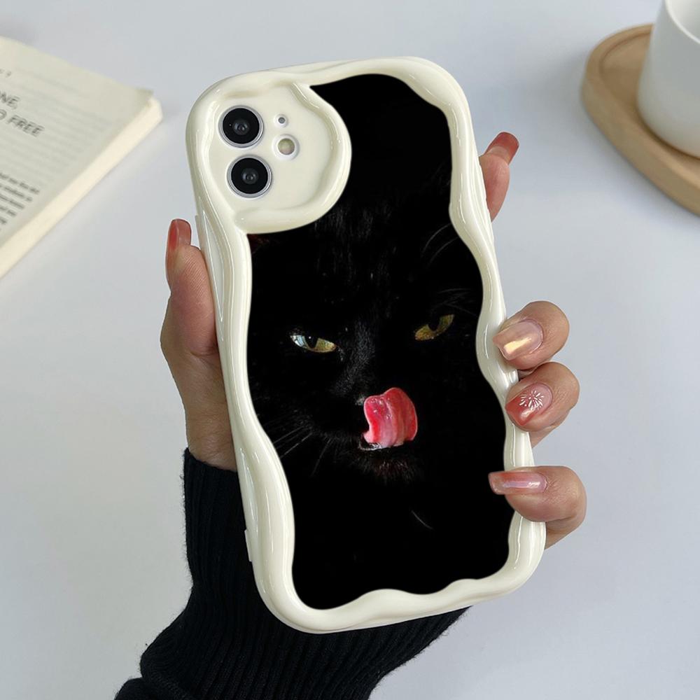 

LZ10 Cat Body Language Прозрачные мягкие волнистые чехлы для телефонов для Samsung S24 S23 Ultra S20 A54 A14 A52s A51 Huawei Honor 90 Realme OPPO Защитная задняя крышка Samsung A02/M02