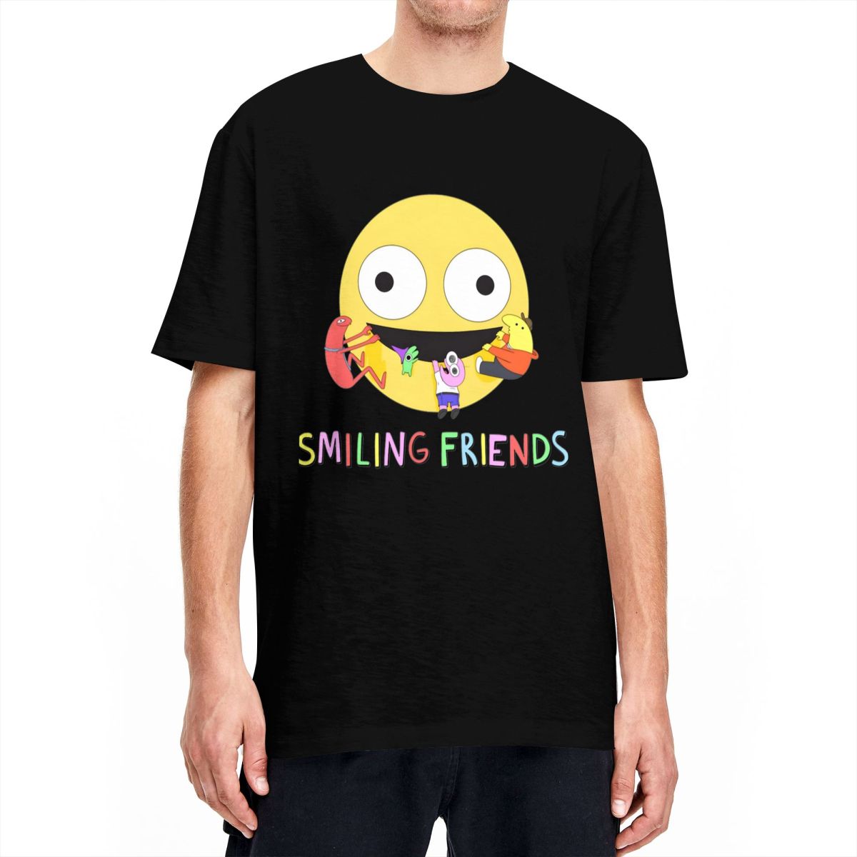 

Men Women T-Shirt Smiling Friends Logo T-Shirts Harajuku Animated Television Summer Tee Shirt Custom Logo Pure Cotton Tops Gift 5XL різнокольоровий