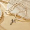 Luxurious Long Cross Pearl Necklace For Women With Sophisticated Touch