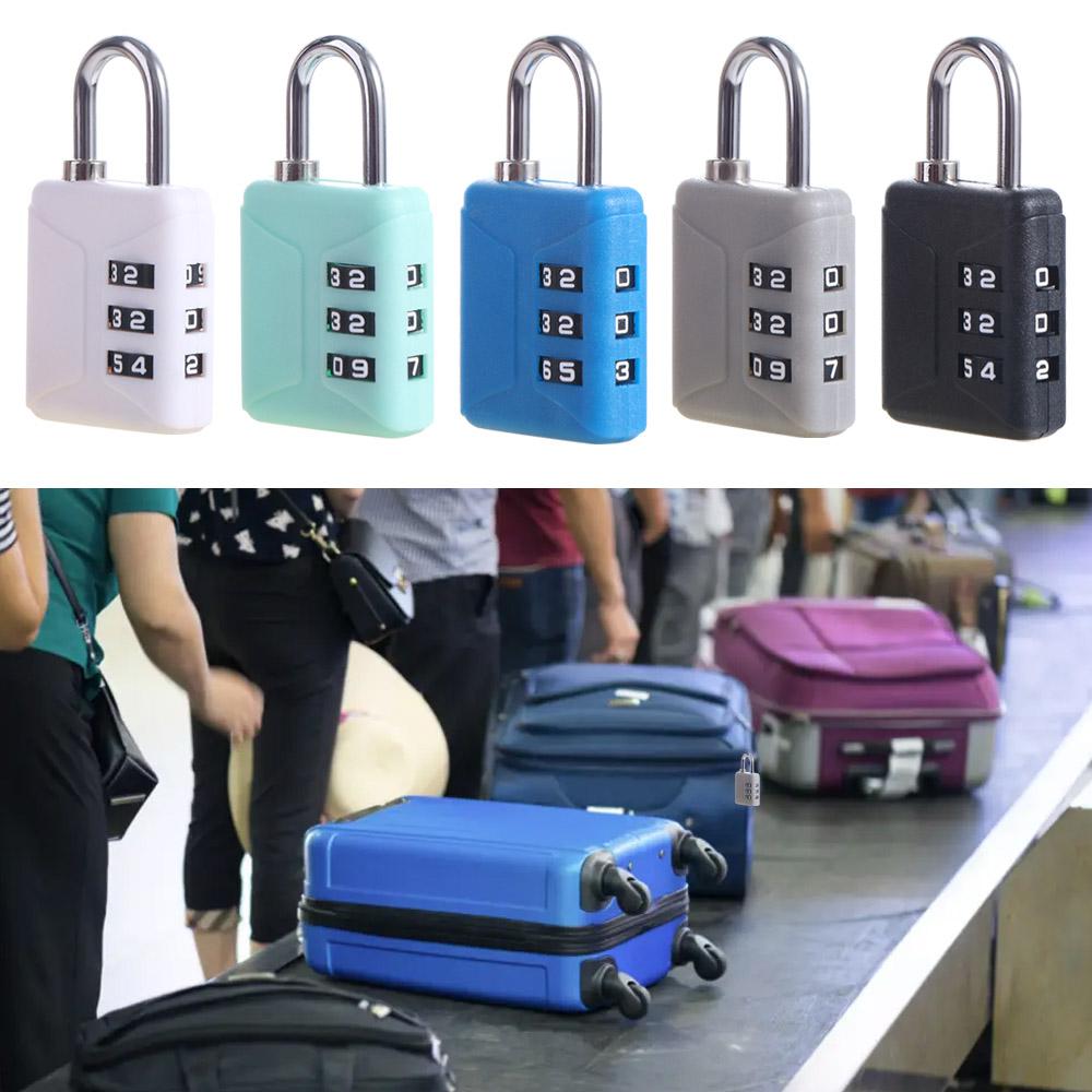 3 Dial Digit Suitcase Combination Lock Waterproof Customs Code Lock Mini Password Padlock Luggage