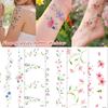 Jijijing 1 Sheet Colorful Flower Tattoo Stickers, Waterproof Temporary Fake Arm Chest Shoulder Tattoos for Women