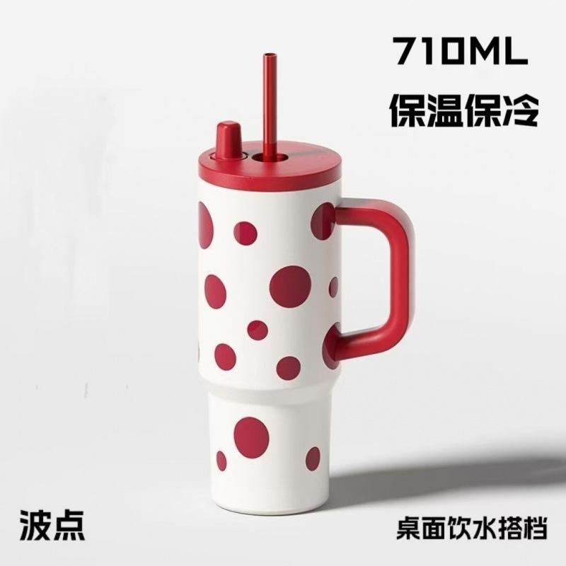 New Bingba Cup 111 Stainless Steel Thermos Cup High Value Women's Portable Straw Cup Large Capacity Car Coffee Cup