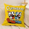 Game CCupheadS Cushion Cover Silky Short Plush DoubleSided Printed Pillow Case for Sofa All Seasons Home Decor Gift