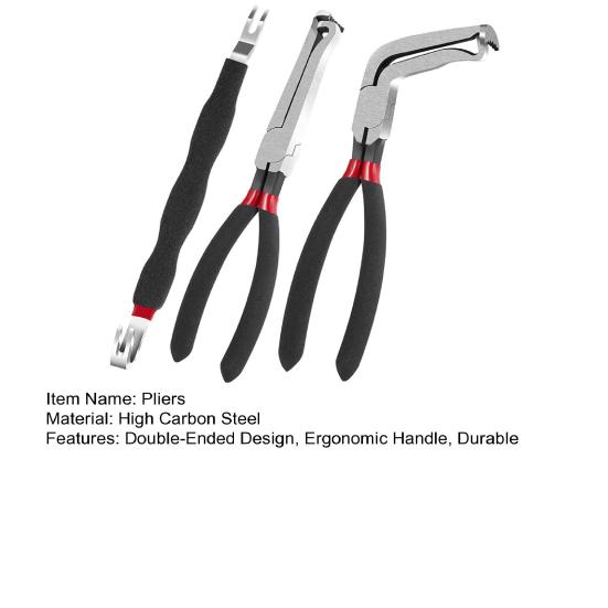 3Pcs 60-Degree Electrical Disconnect Pliers with Non-Slip Handle Double-Headed Design Automotive Connectors