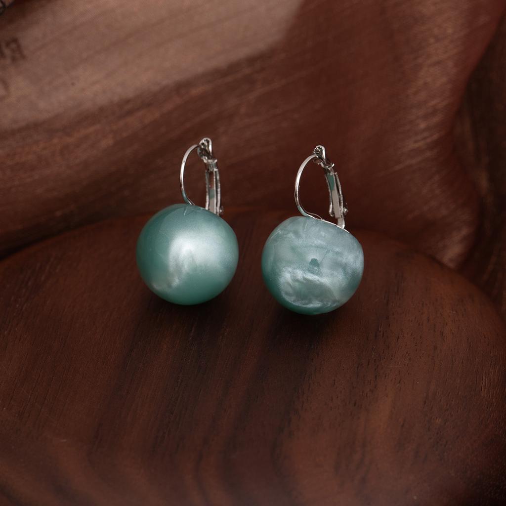 Gradual Change Blue Ocean Secret Round Hard Candy Earrings Summer Small Fresh Sweet Ear Buckle Fashion Personality High Sense Earrings