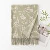 Womens Winter Printed Scarf Thick Warm Faux Cashmere Korean Style Shawl