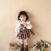 Mädchen Rock Set JK Puffrock Kinderrock Zweiteiliges Set Baby Faltenrock Kurzer Rock Anzug