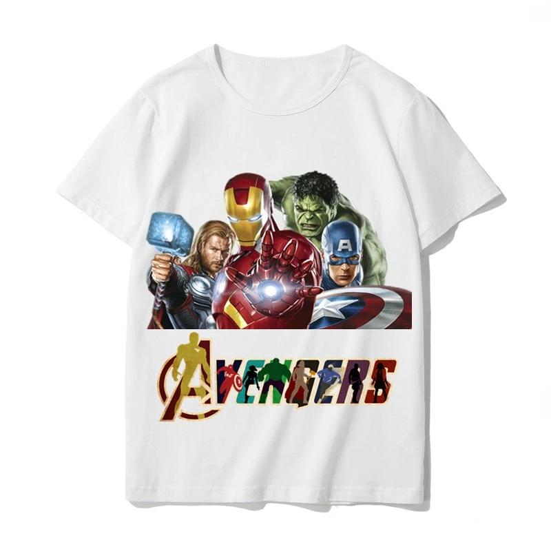 Genuine High Quality Trendy Internet Red Co-branded Avenger Short Sleeve T-Shirt Loose Large Size Short Sleeve