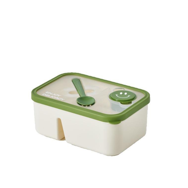 Microwaveable Bento Lunch Box with Utensils & Dressing Container