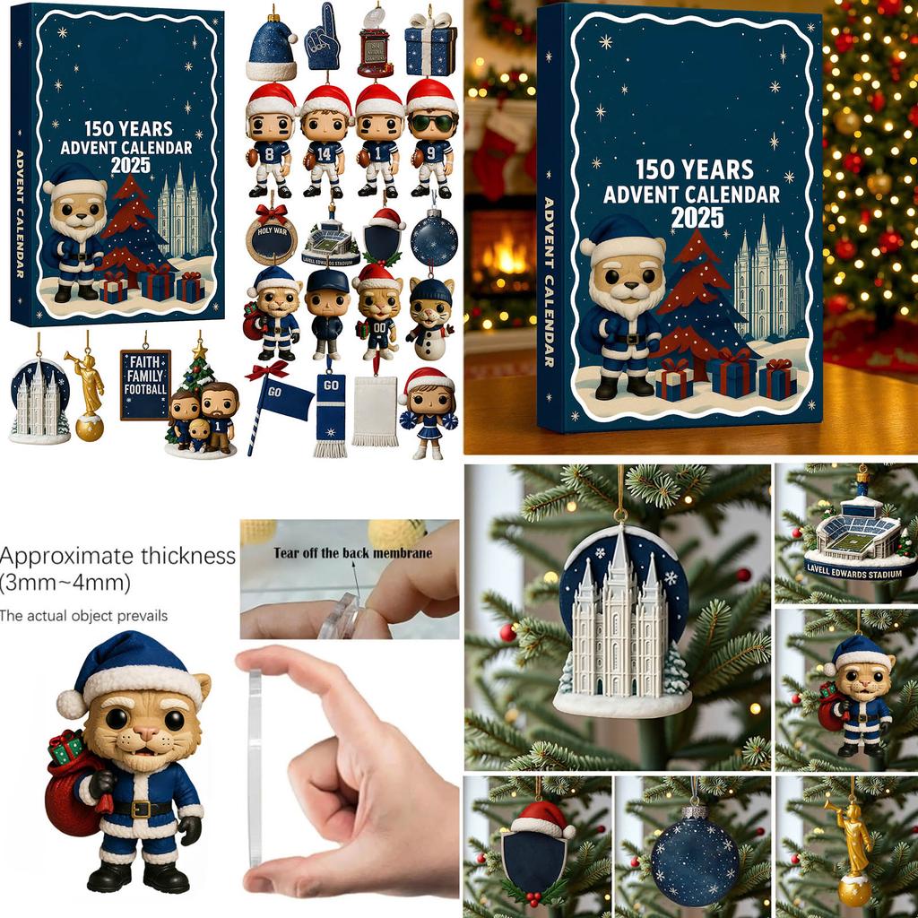 Adventskalender enthält 24 Weihnachtsdekorationen. Ankunftskalender Weihnachts-Countdown