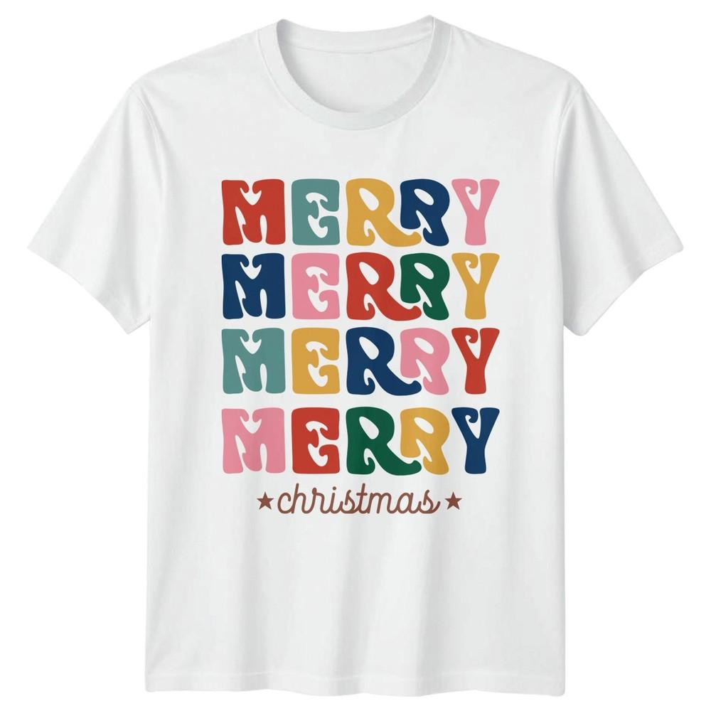 Merry Christmas Retro Holidays Graphic Unisexs TShirt Unisexs Tee S