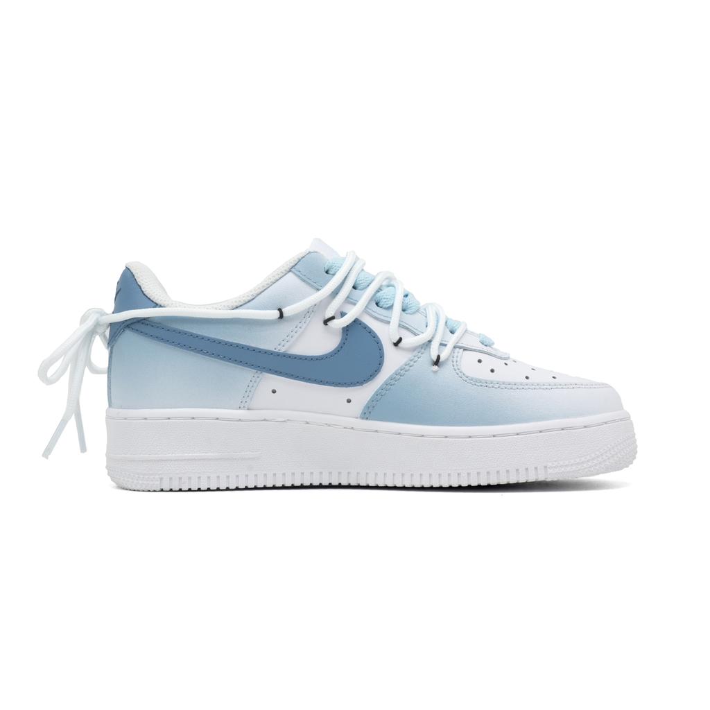 Nike Air Force 1 Ocean Hunting Cow Leather Abrasion Resistant Slip Resistant Low Top Skateboard Shoes Unisex Blue White CW2288-111(Team997-)