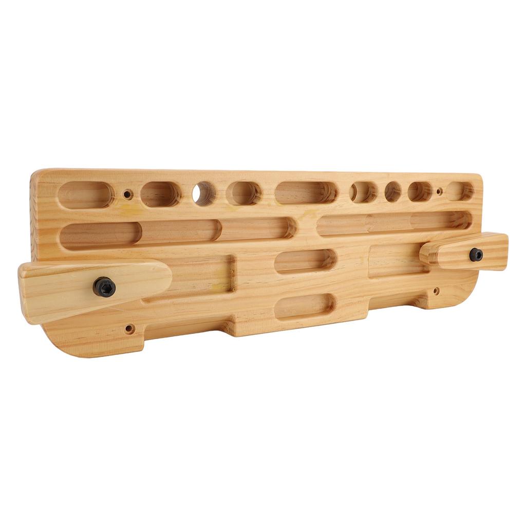 Training Hang Board Solid Wood Various Grip Hole Enhanced Strength Exercise Compact Climbing Finger Board for Home Gym