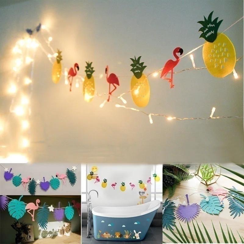 Havajský Tropický Plameňák Ananas Letní Párty Dekorace Banner Girlanda Vlaječky Oslava Narozenin Dekorace