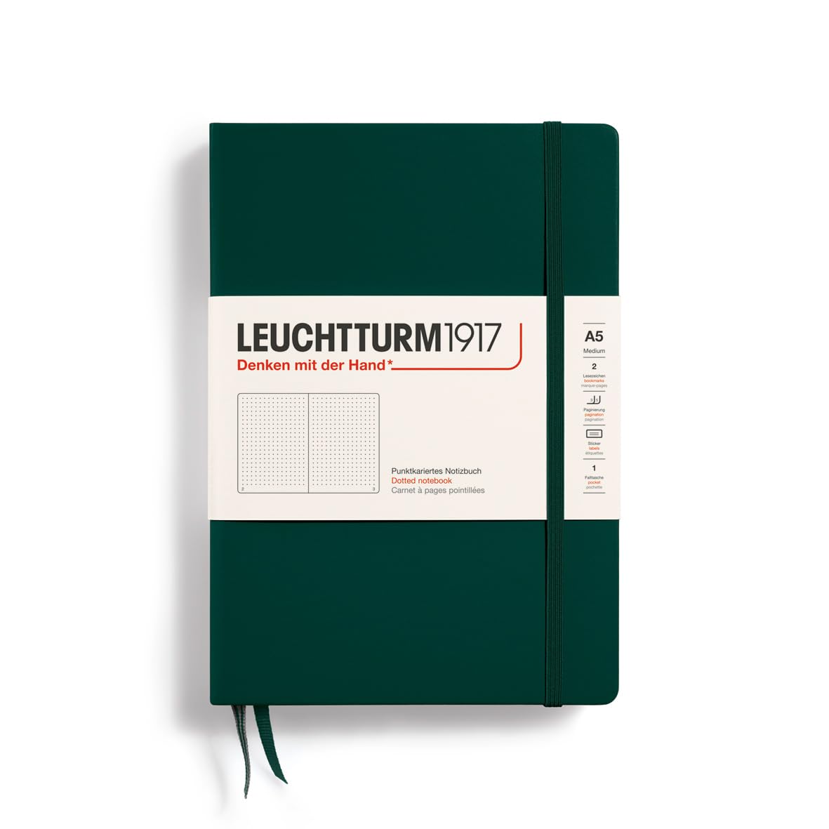 Leuchtturm A5 Dotted Forest Green Notebook 367255 (Official Import)