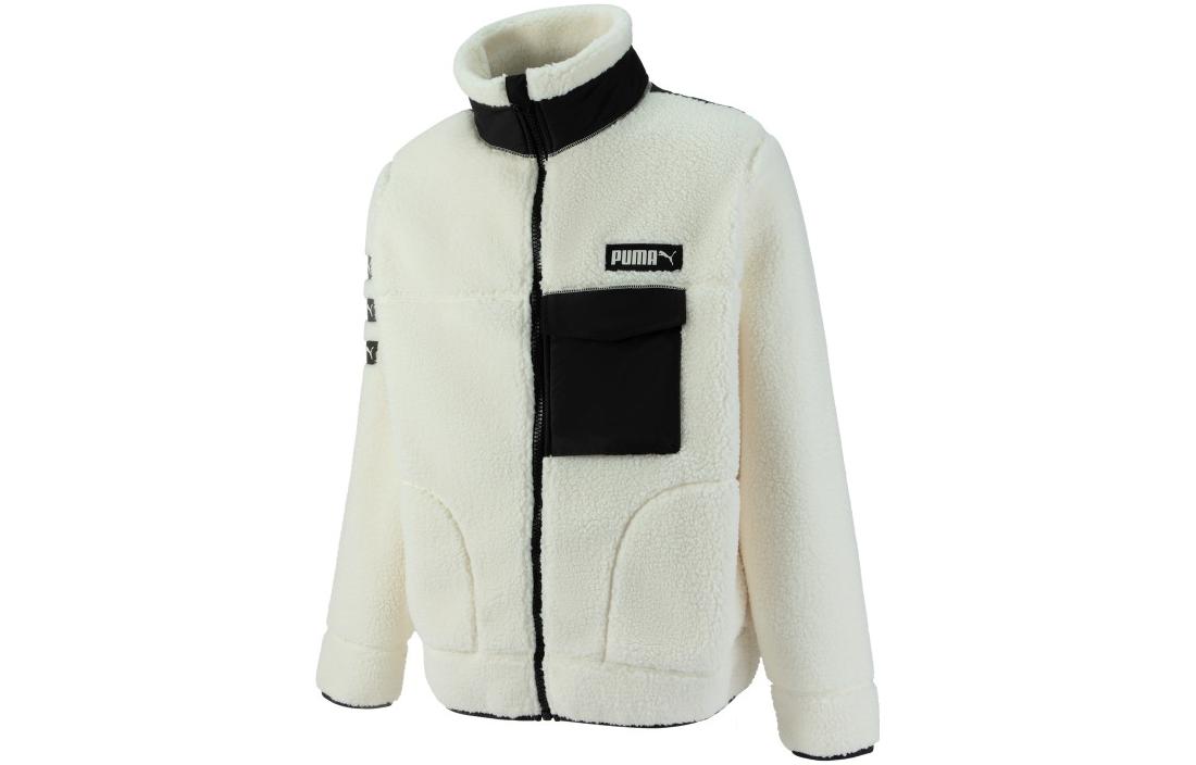 PUMA Velvet Jackets Unisex White Stand Collar Moderate 539707-65 M
